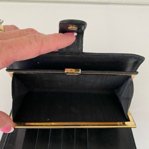 Chanel Black Caviar Leather Wallet on a Chain 100% Authentic - Picture 5 of 12